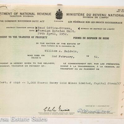 VINTAGE STOCK CERTIFICATE