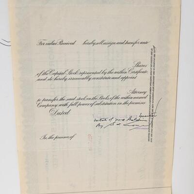 VINTAGE STOCK CERTIFICATE