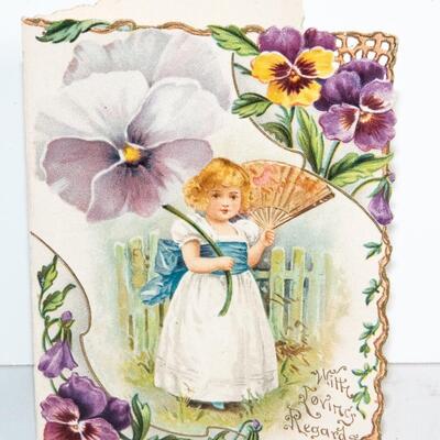 ANTIQUE - "WITH LOVING REGARDS" CARD