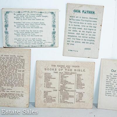 FIVE - VINTAGE SCRIPTURE CARDS