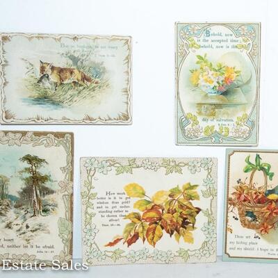 FIVE - VINTAGE SCRIPTURE CARDS