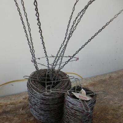 LOT 47  GALVANIZED BUCKET AND BARB WIRE