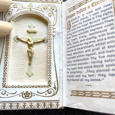 Lot 252 Group Catholic Antique Prayer Book Brass Jeweled Box Rosary