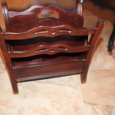 Mahogany magazine rack