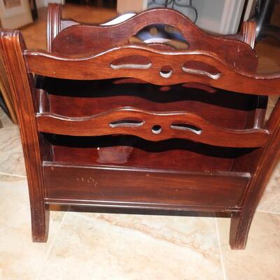 Mahogany magazine rack