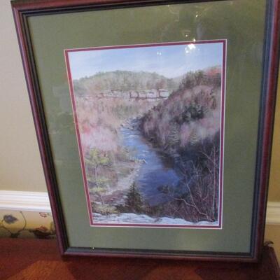 Smoky Mountains Landscape Matted Picture By T. Chandler - Signed & Numbered