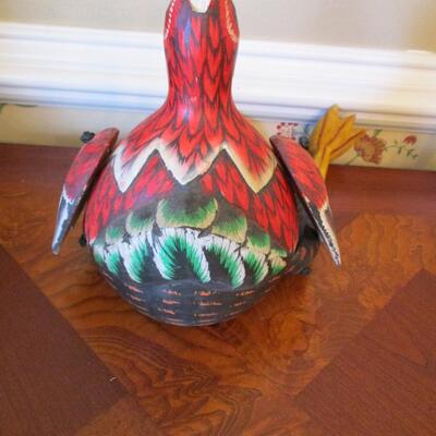 Wood Rooster Decor - 1 Is A Bird House