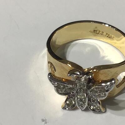 18KtGf. Butterfly Ring