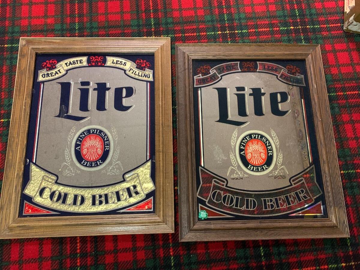 Pair of Vintage Beer Mirrors