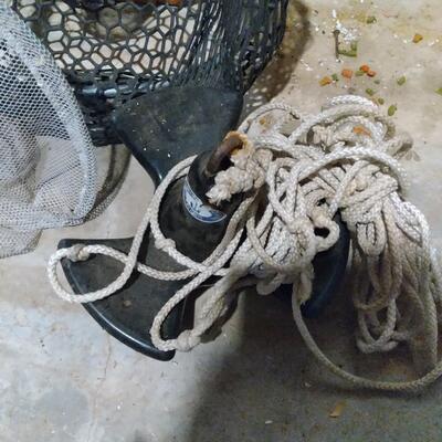 LOT 121  BOAT ANCHOR AND NETS