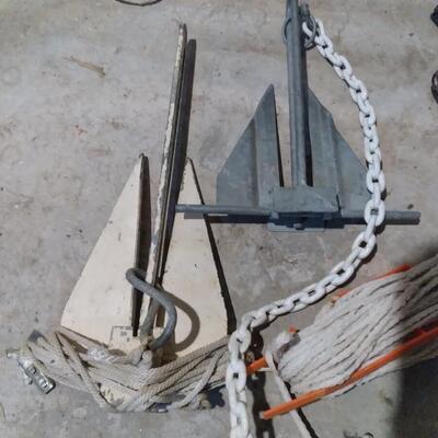 LOT 125  BOAT ANCHORS