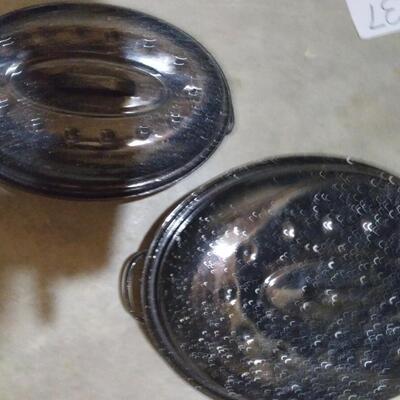 LOT    ENAMEL ROASTING PANS