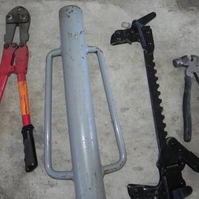 LOT  BOLT CUTTERS AND TOOLS