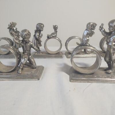 "Children At Play" Napkin Ring Holders