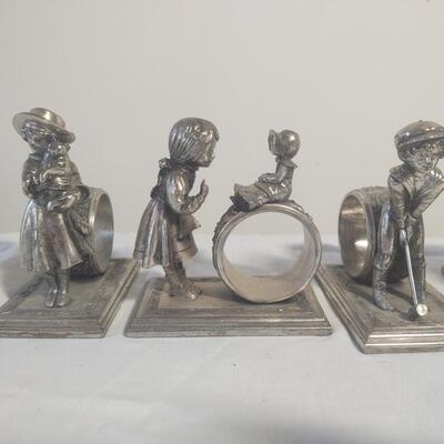 "Children At Play" Napkin Ring Holders