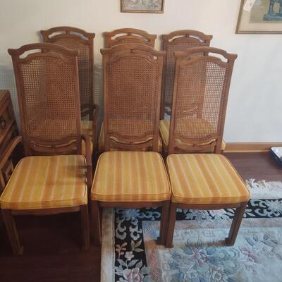 6 Cane Back Chairs