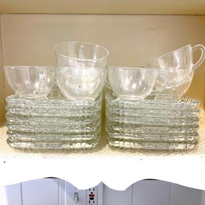 Lot 273 Glass Buffet Plates with Cups