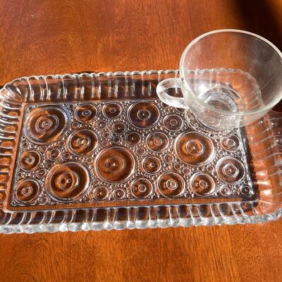 Lot 273 Glass Buffet Plates with Cups