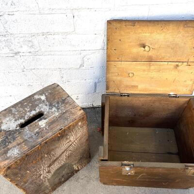 Lot 304 Group 4 Wooden Boxes Crates  Seven Up Los Angeles