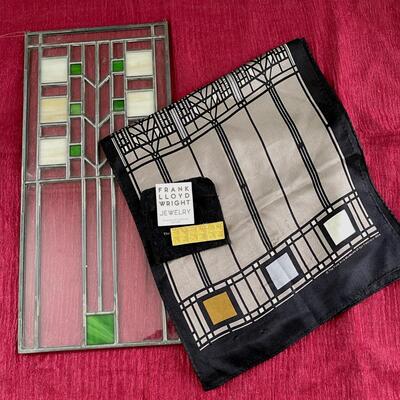 Lot 313 Frank Lloyd Wright Scarf Pin & Sun Catcher Stained Glass