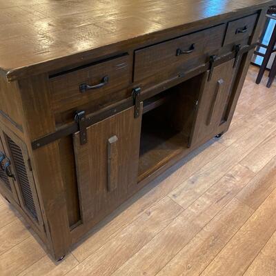 Island Bar Cabinet on Casters