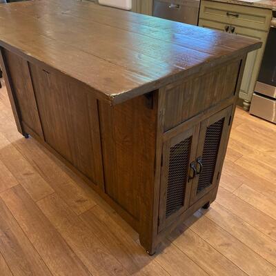 Island Bar Cabinet on Casters