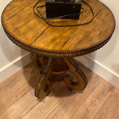 Round Nail Head Side Table