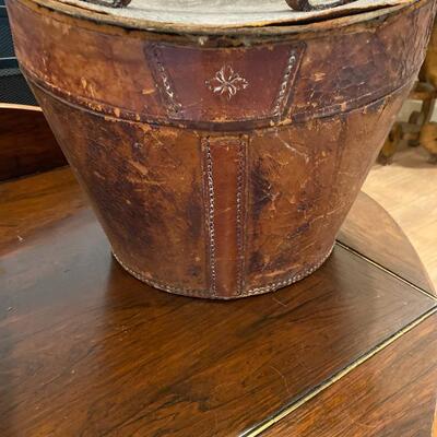 Antique Leather Hat Boxes and Fox Hunt Hat Box