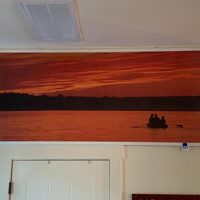 May River Sunset Photo Wall Hanging Mural on Fabric