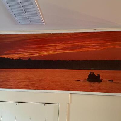 May River Sunset Photo Wall Hanging Mural on Fabric