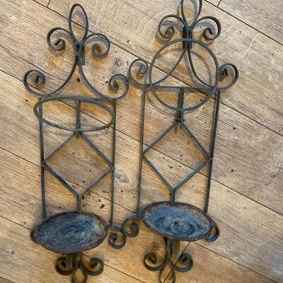 Pair of Iron Candleholders