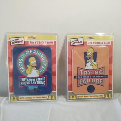 Two Simpsons Cubicle Signs