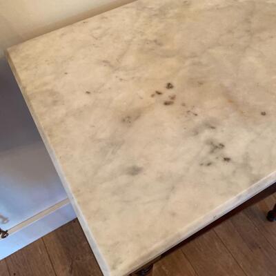 Antique Marble Top Table with Lower Shelf