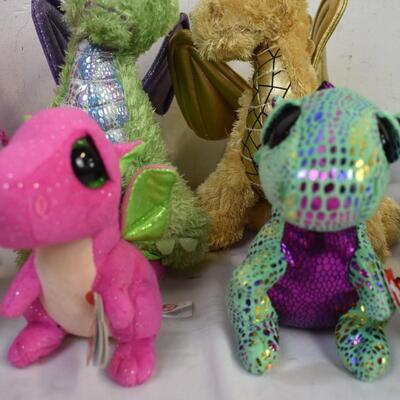 12 Stuffed Animals, Ty Dragons, Aurora Dragon, Mellissa & Doug Dragons