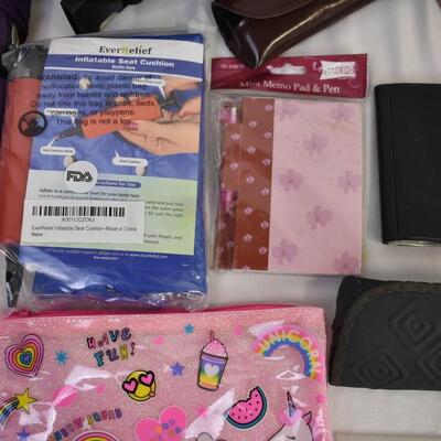 15 pc Personal Care & Accessories, Gloves, Inflatable Cushion, Alarm Clock