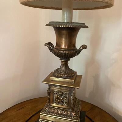 Pair of Antique Brass Urn Lamps