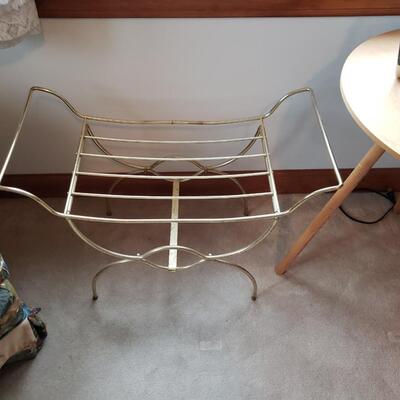 Padded Bustle Chair, Table, and Fan