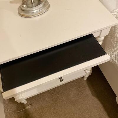 Pair of White Shabby Chic Style Nightstands
