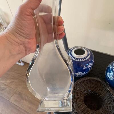 Four Vases Including Baccarat Glass Vase