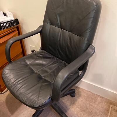 Large Office Desk with Filing Cabinets and Swivel Chair