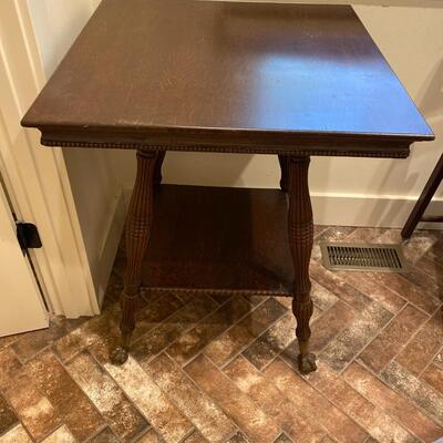 Side Table with Lower Shelf and Claw Feet