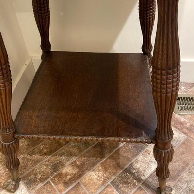 Side Table with Lower Shelf and Claw Feet