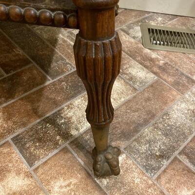 Side Table with Lower Shelf and Claw Feet