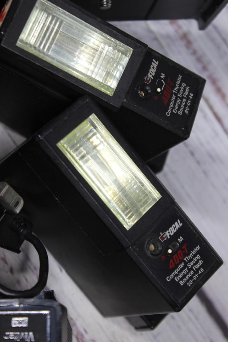 Lot of Retro Camera Flash Units Vivitar, SpiraLite, Polaroid & More