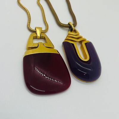 Lot 1: Vintage Crown Trifari Modern Gilt & Resin Mod Necklace & More