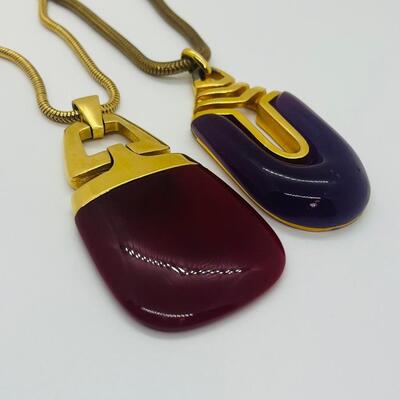 Lot 1: Vintage Crown Trifari Modern Gilt & Resin Mod Necklace & More