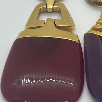Lot 1: Vintage Crown Trifari Modern Gilt & Resin Mod Necklace & More