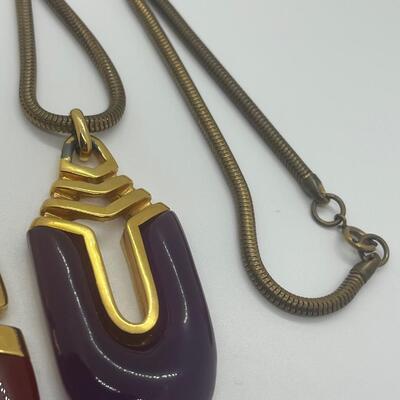 Lot 1: Vintage Crown Trifari Modern Gilt & Resin Mod Necklace & More