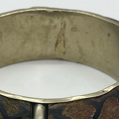 Lot 3: Vintage Carved Wood and Brass Bangle Bracelet & Earth Tone Necklaces Inspired by Nature.