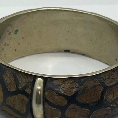 Lot 3: Vintage Carved Wood and Brass Bangle Bracelet & Earth Tone Necklaces Inspired by Nature.